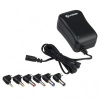 ELIMINADOR REGULADO DE 3 A 12 VCC, 1,2 A CON PUNTAS INTERCAMBIABLES, NEGRO ELIMINADOR REGULADO DE 3 A 12 VCC, 1,2 A CON PUNTAS INTERCAMBIABLES, NEGRO